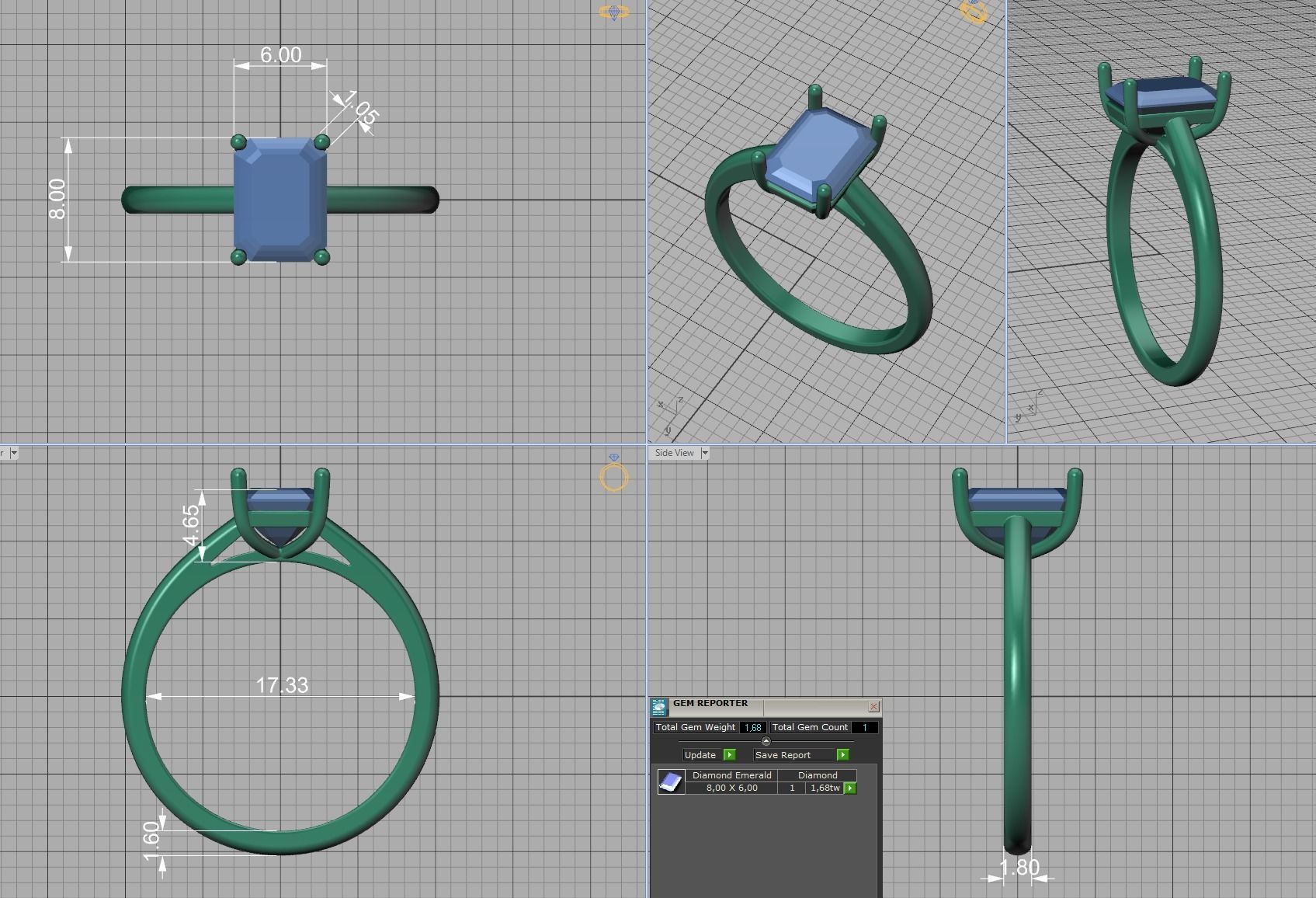 Emerald Solitaire Rings Collection 8x6 stone and 7x5 _48