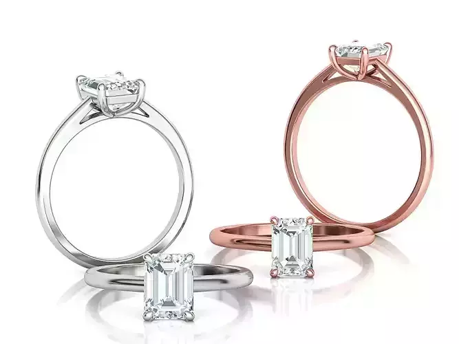 Emerald Solitaire Rings Collection 8x6 stone and 7x5 
