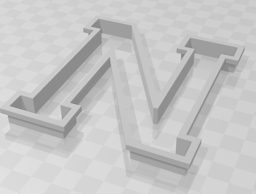 3D MODEL CUTTER LETTER N  3D print model_1