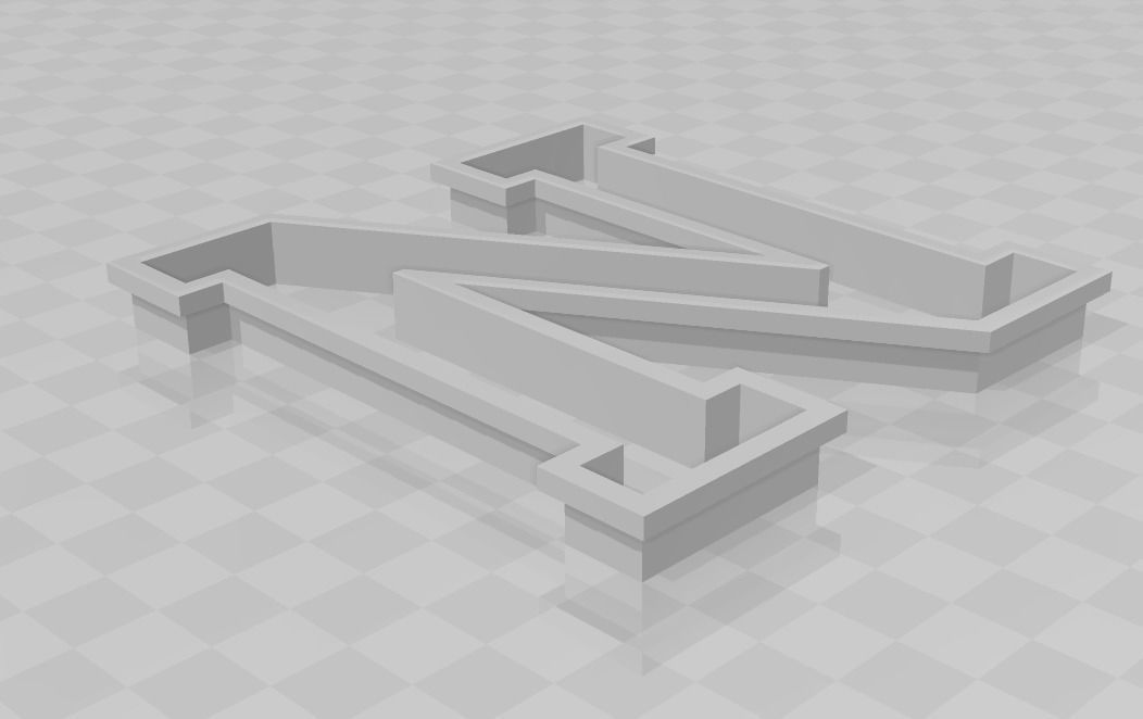 3D MODEL CUTTER LETTER N  3D print model_3