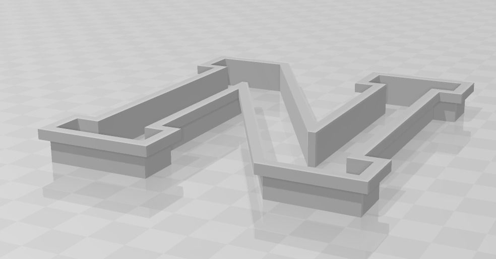 3D MODEL CUTTER LETTER N  3D print model_2