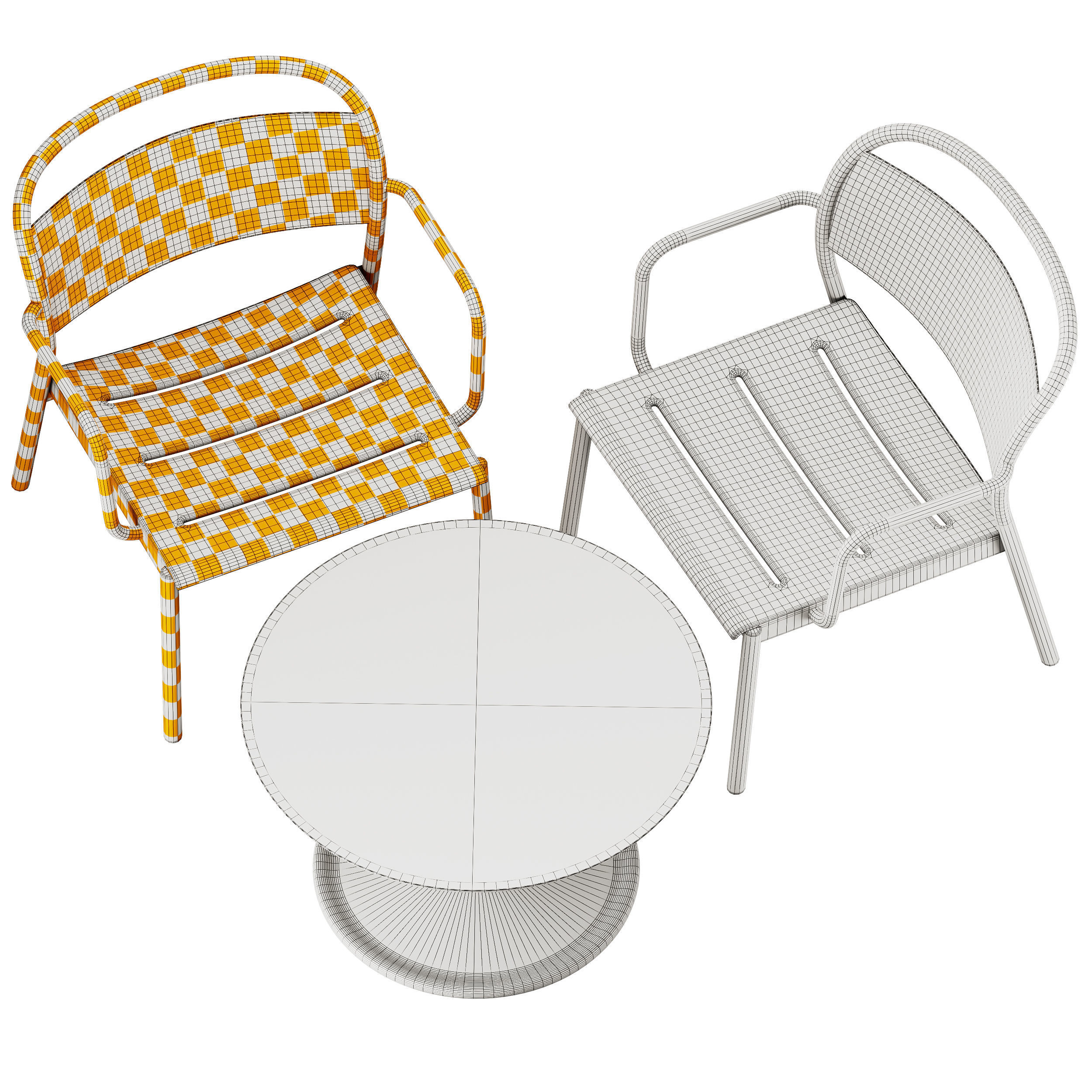 Lounge Armchair and Soft Coffee Table set by Muuto 3D model_5