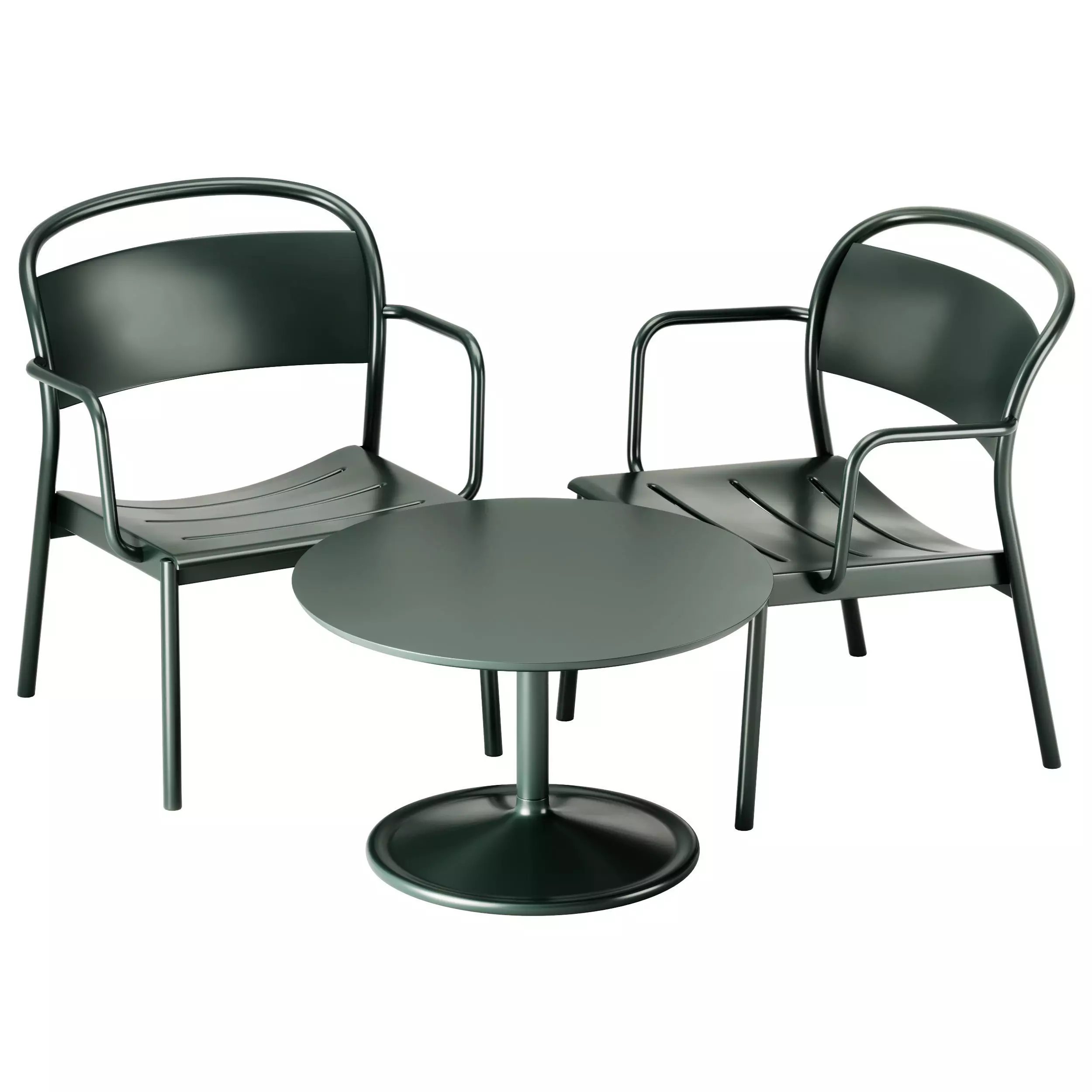 Lounge Armchair and Soft Coffee Table set by Muuto 3D model_0