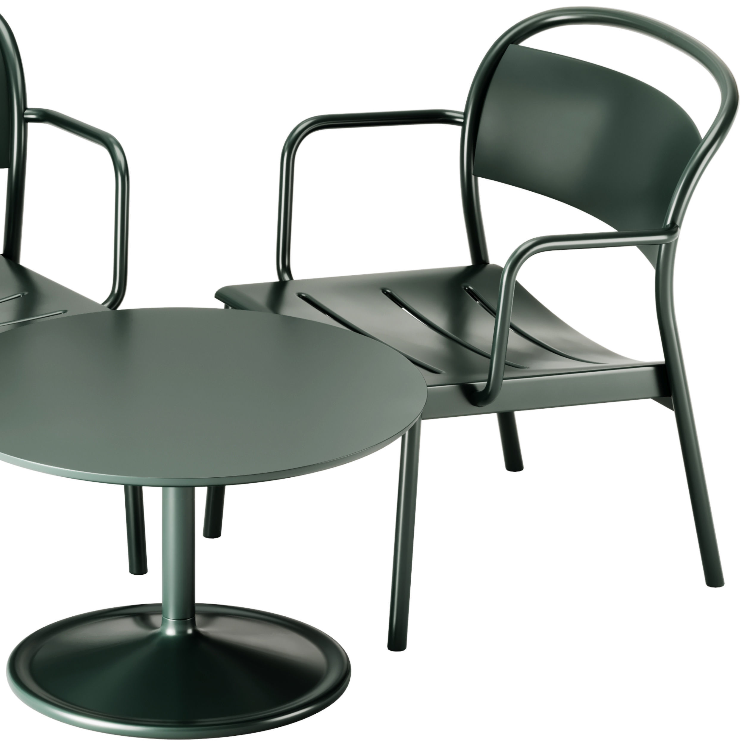 Lounge Armchair and Soft Coffee Table set by Muuto 3D model_3