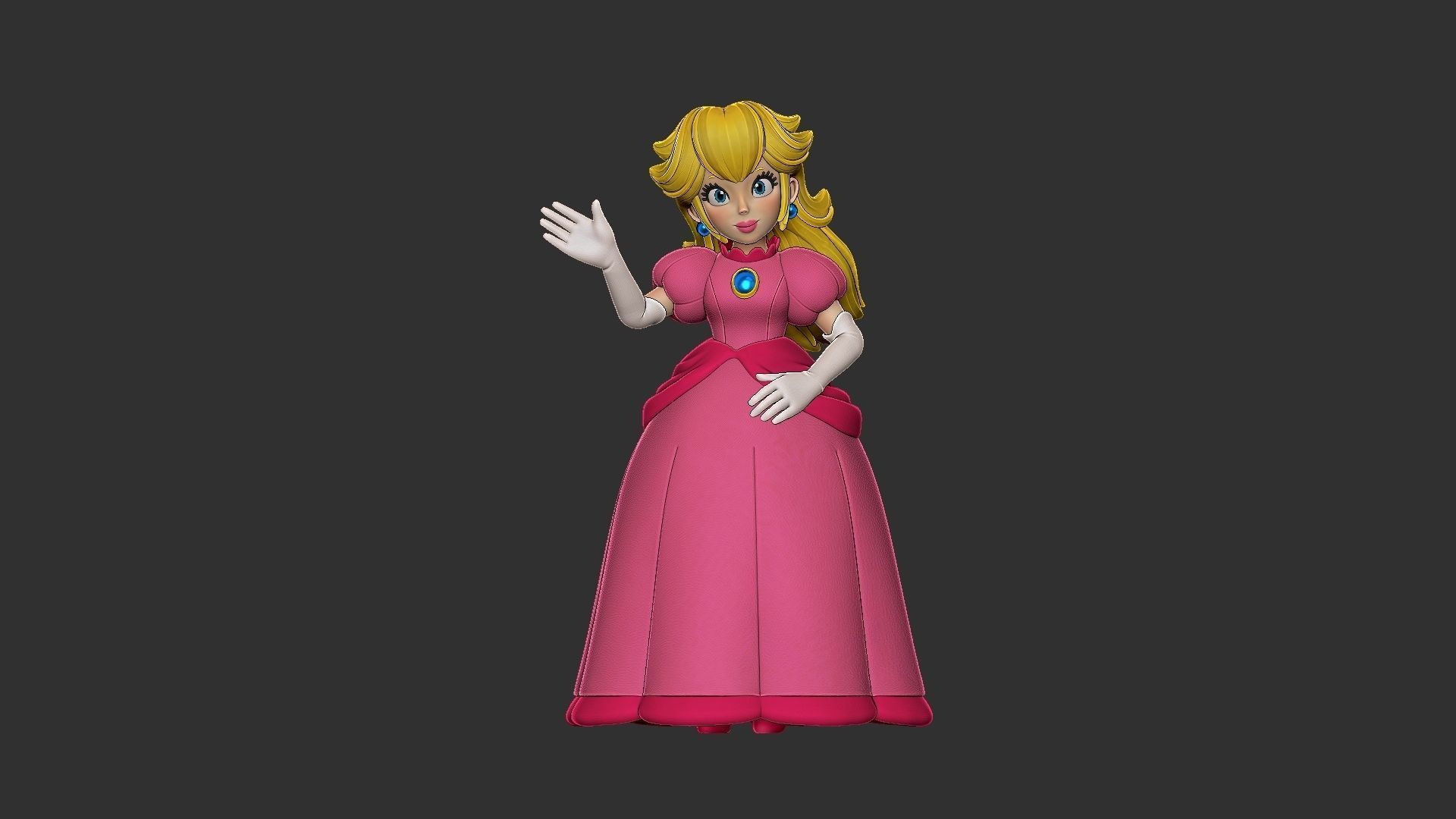 PRINCESS PEACH  3D print model_3