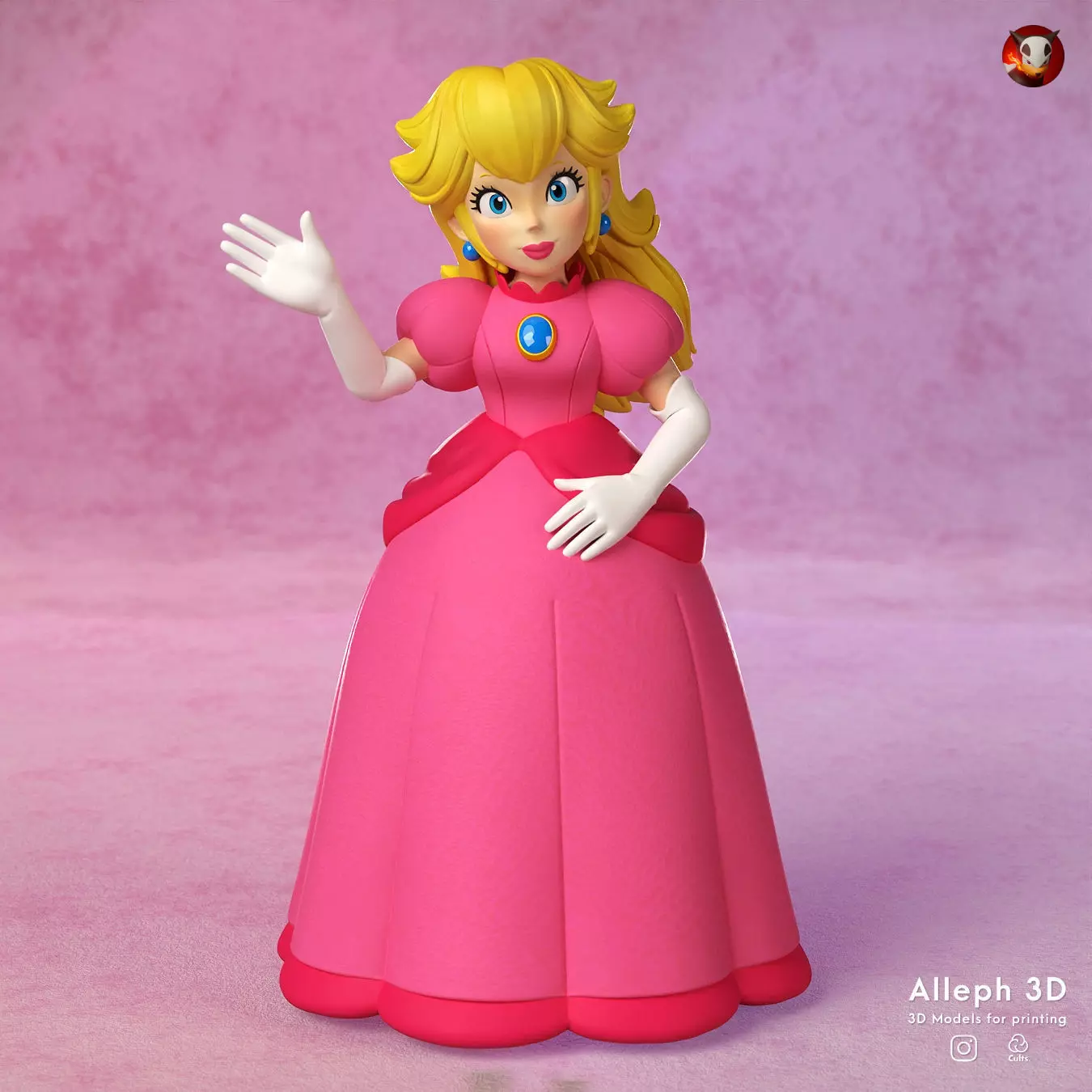 PRINCESS PEACH  3D print model_0