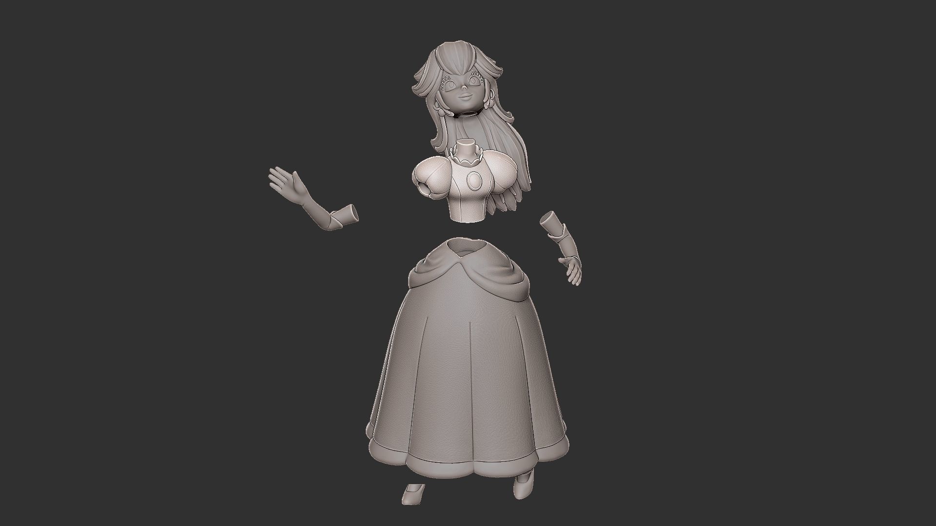 PRINCESS PEACH  3D print model_6