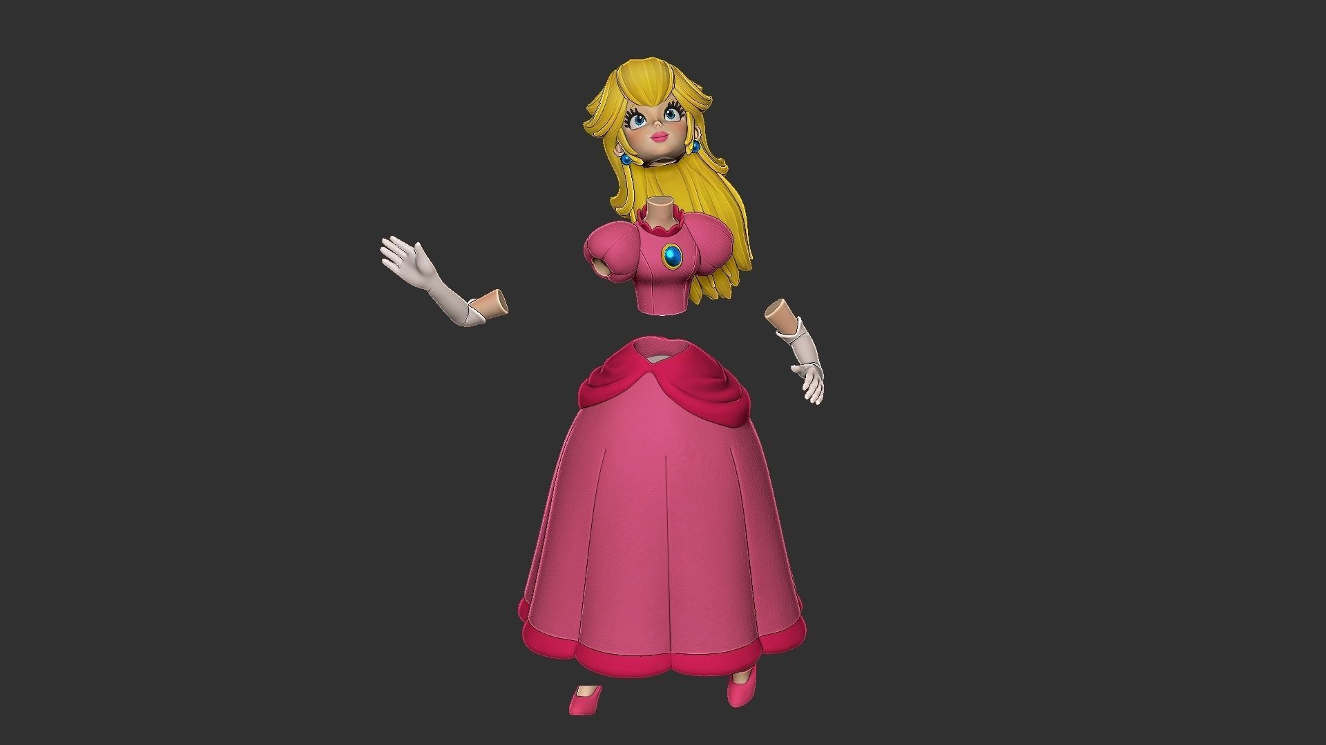 PRINCESS PEACH  3D print model_5
