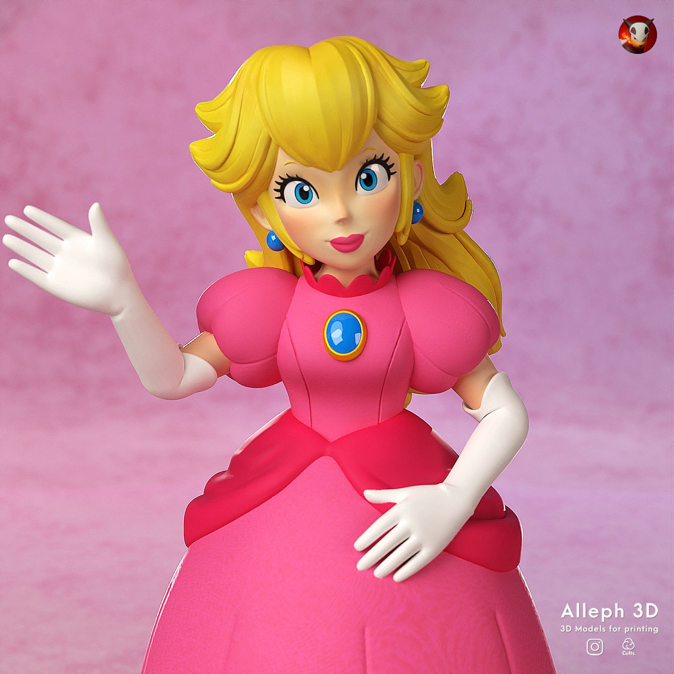 PRINCESS PEACH  3D print model_1