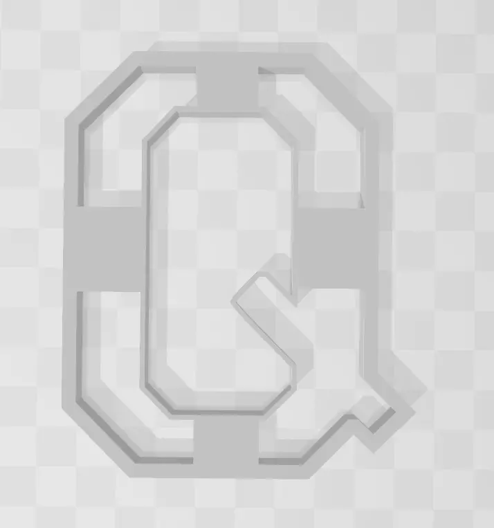 3D MODEL CUTTER LETTER Q 3D print model_0