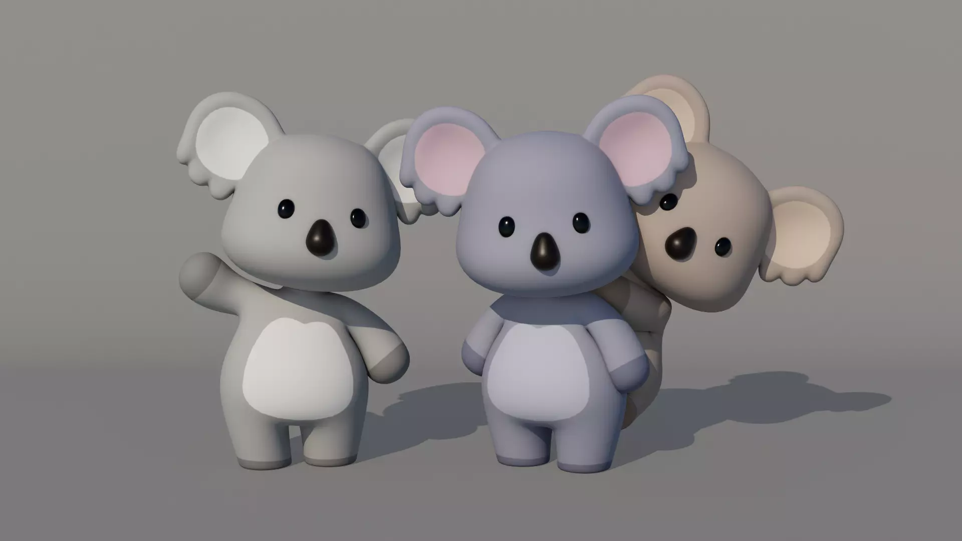 Rigged Cartoon Koala Low-poly 3D model_0