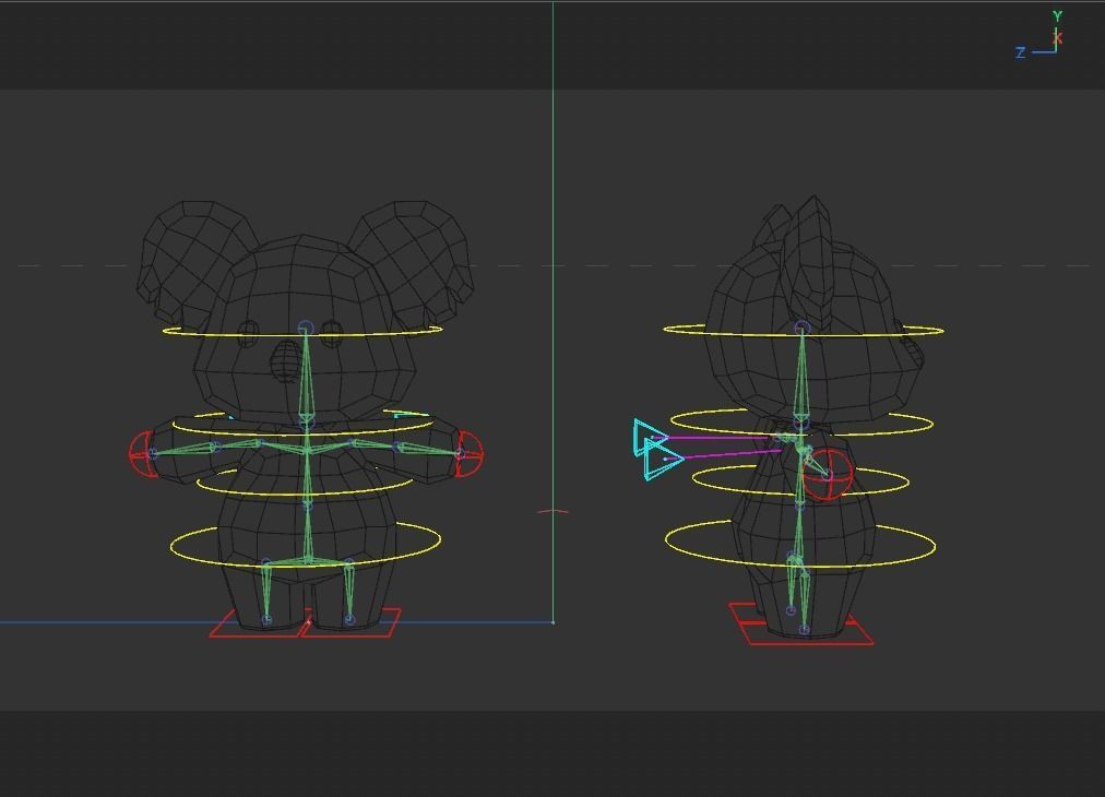 Rigged Cartoon Koala Low-poly 3D model_7