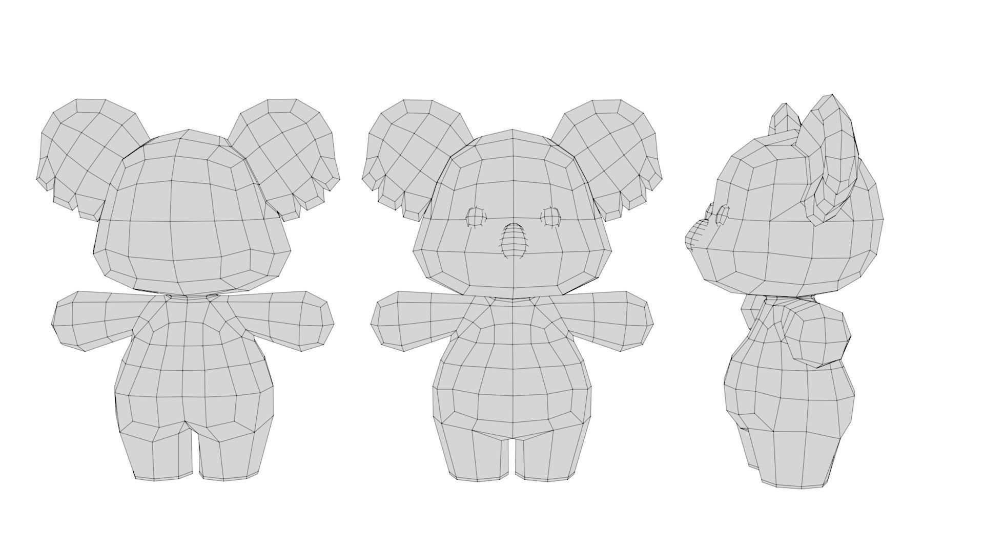Rigged Cartoon Koala Low-poly 3D model_6