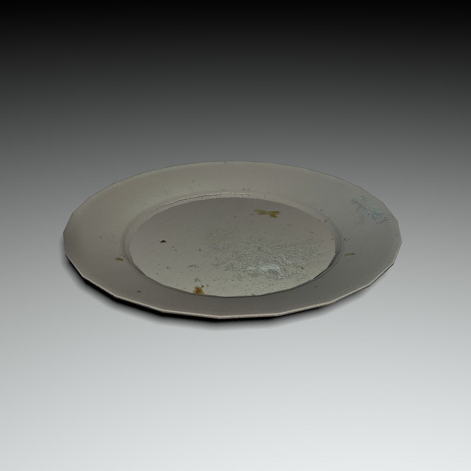 Dirty Plate Kitchenware Low Poly Low-poly 3D model_3