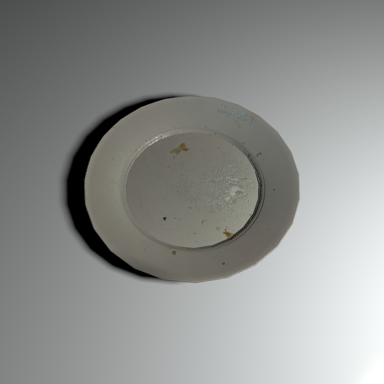 Dirty Plate Kitchenware Low Poly Low-poly 3D model_4