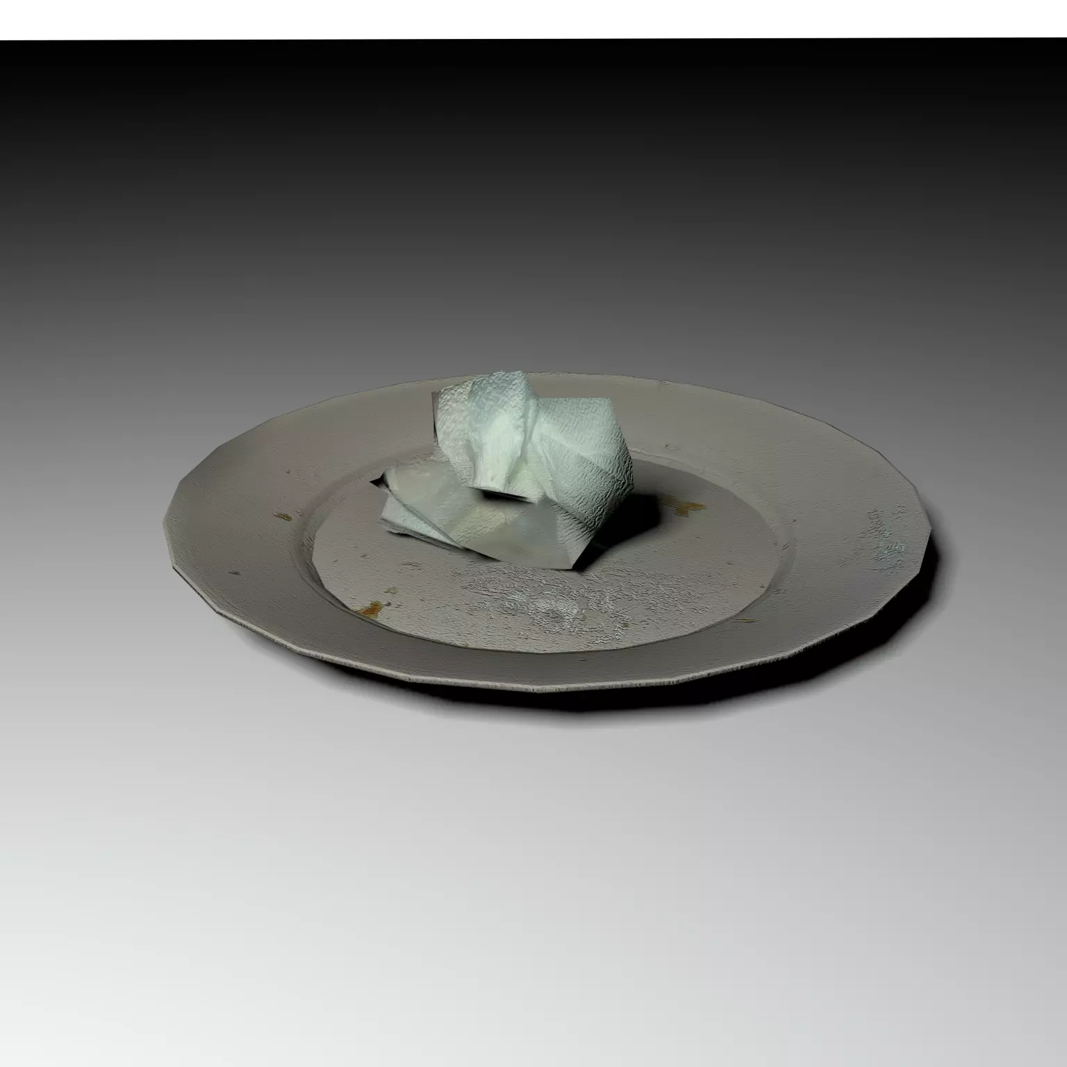 Dirty Plate Kitchenware Low Poly Low-poly 3D model_0