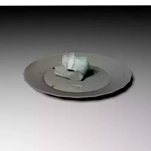 Dirty Plate Kitchenware Low Poly Low-poly 3D model