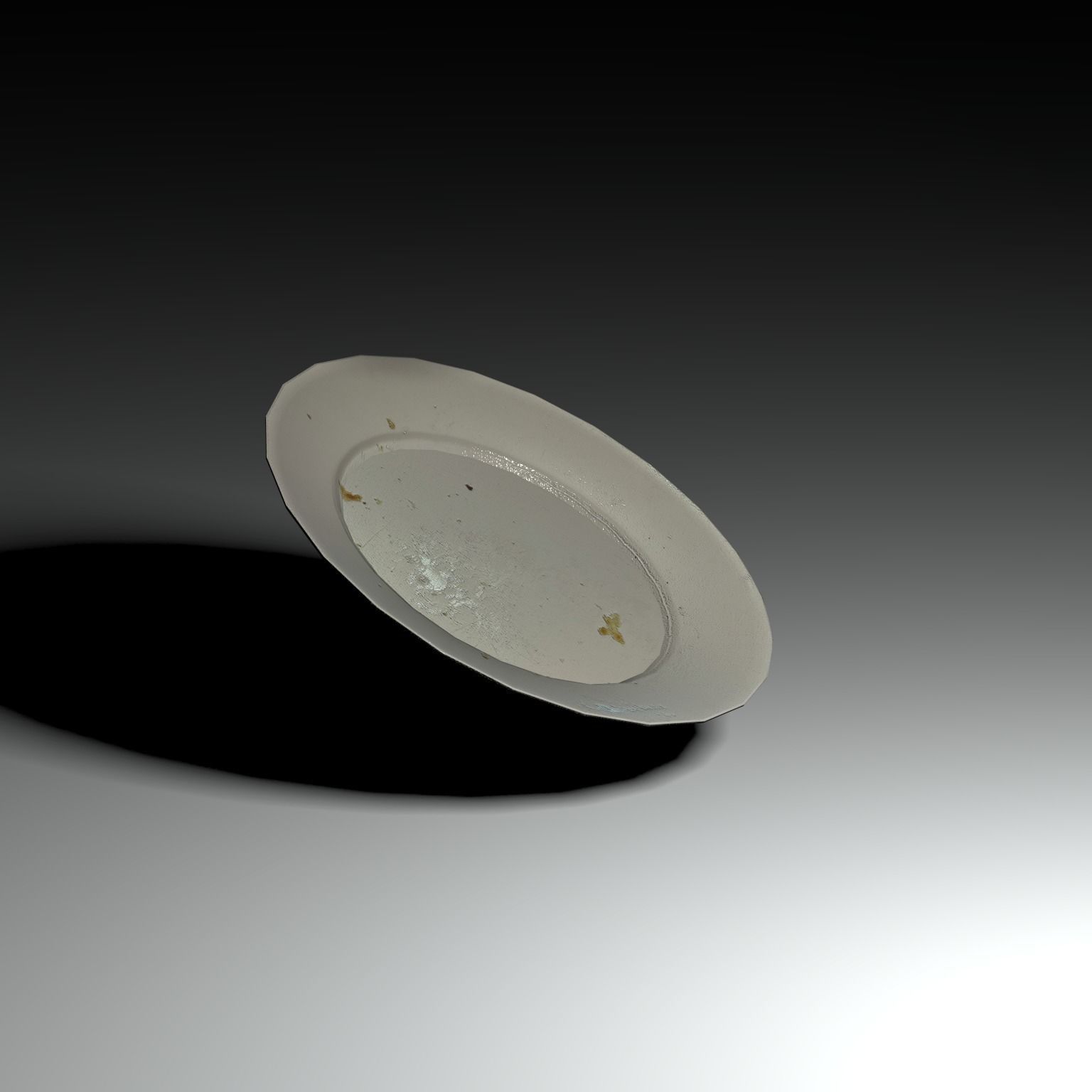 Dirty Plate Kitchenware Low Poly Low-poly 3D model_1