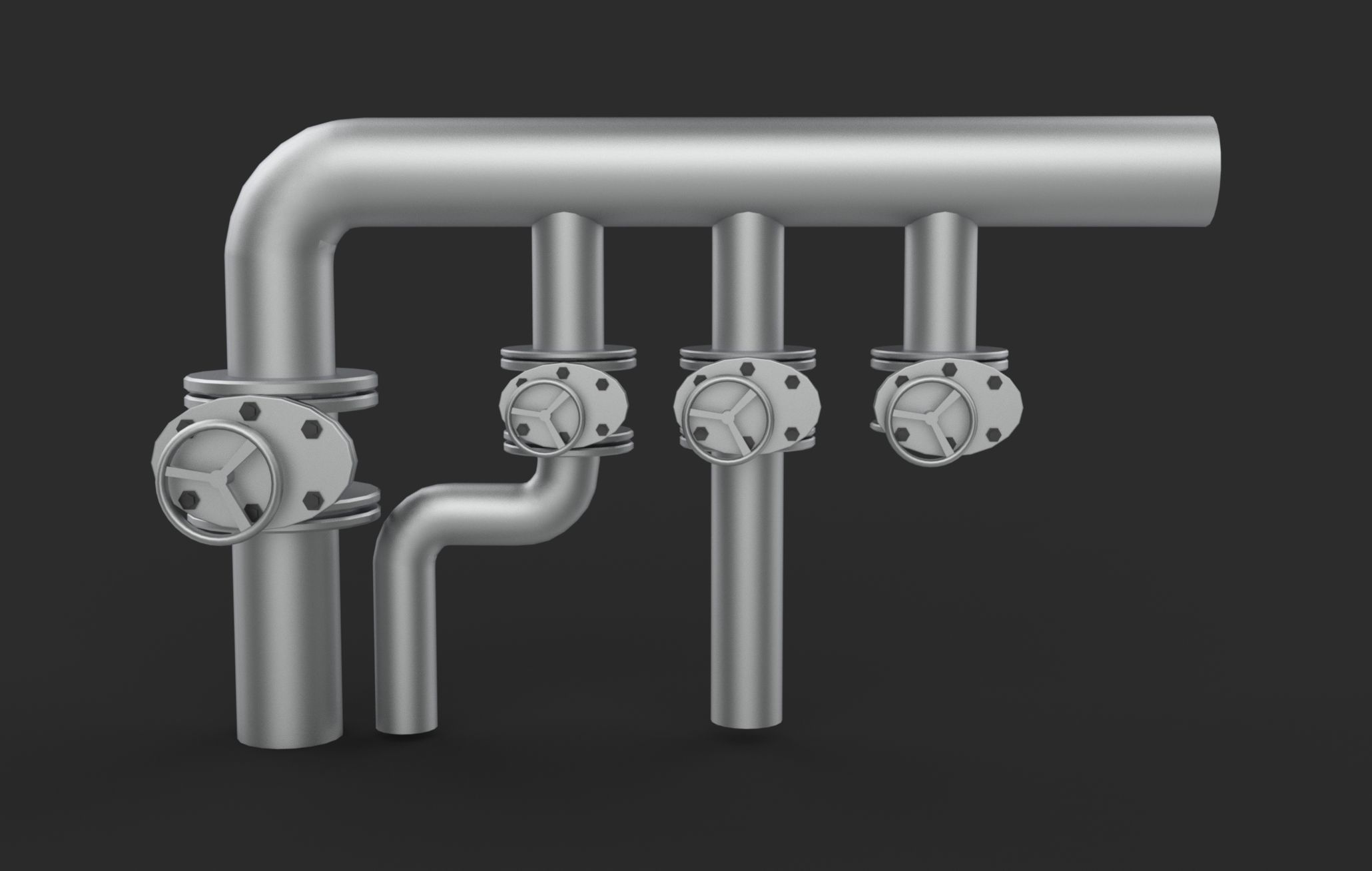 Rusty pipes 3D model_9