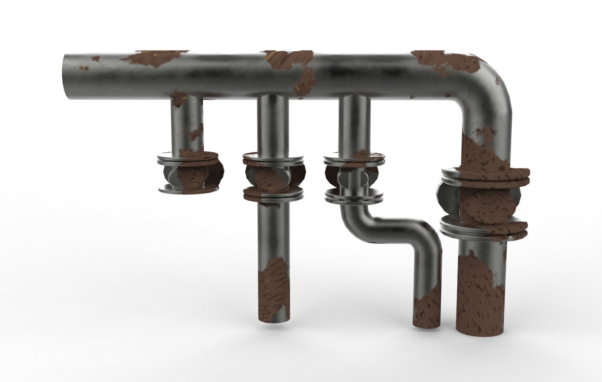 Rusty pipes 3D model_2
