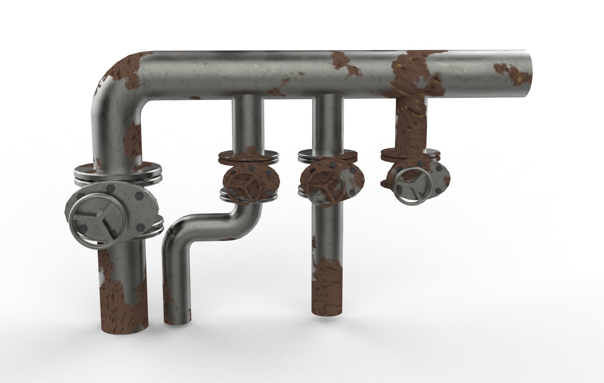 Rusty pipes 3D model_10