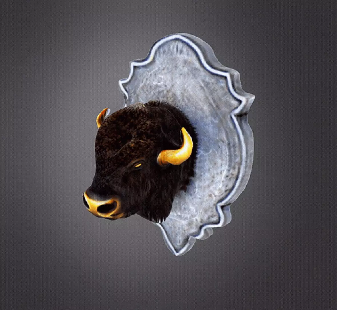 Bison head decor 3D print model