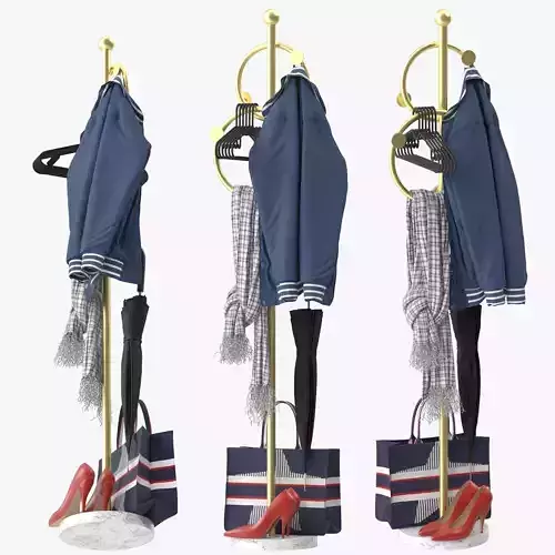 Coat Rack Wrought Iron 3D model