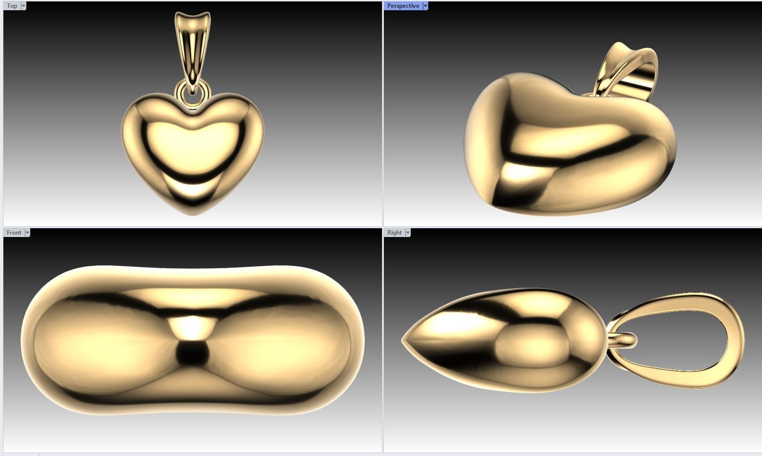 Heart pendant 3D print model_4