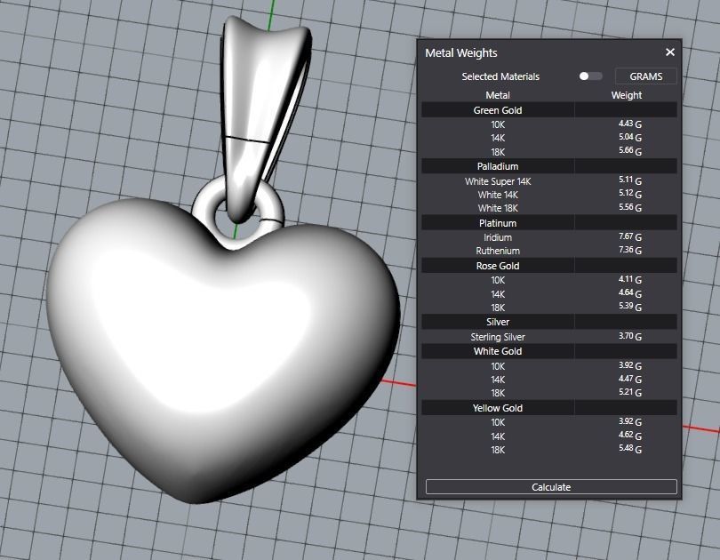 Heart pendant 3D print model_3