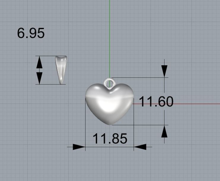 Heart pendant 3D print model_1