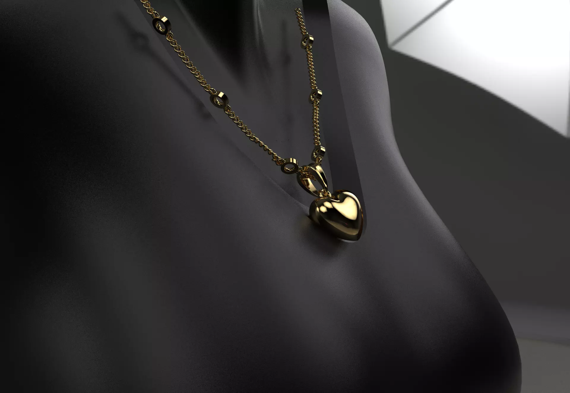 Heart pendant 3D print model_0