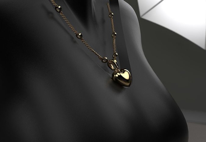 Heart pendant 3D print model