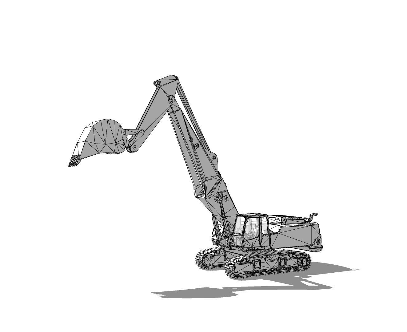 excavator low poly Low-poly 3D model_1