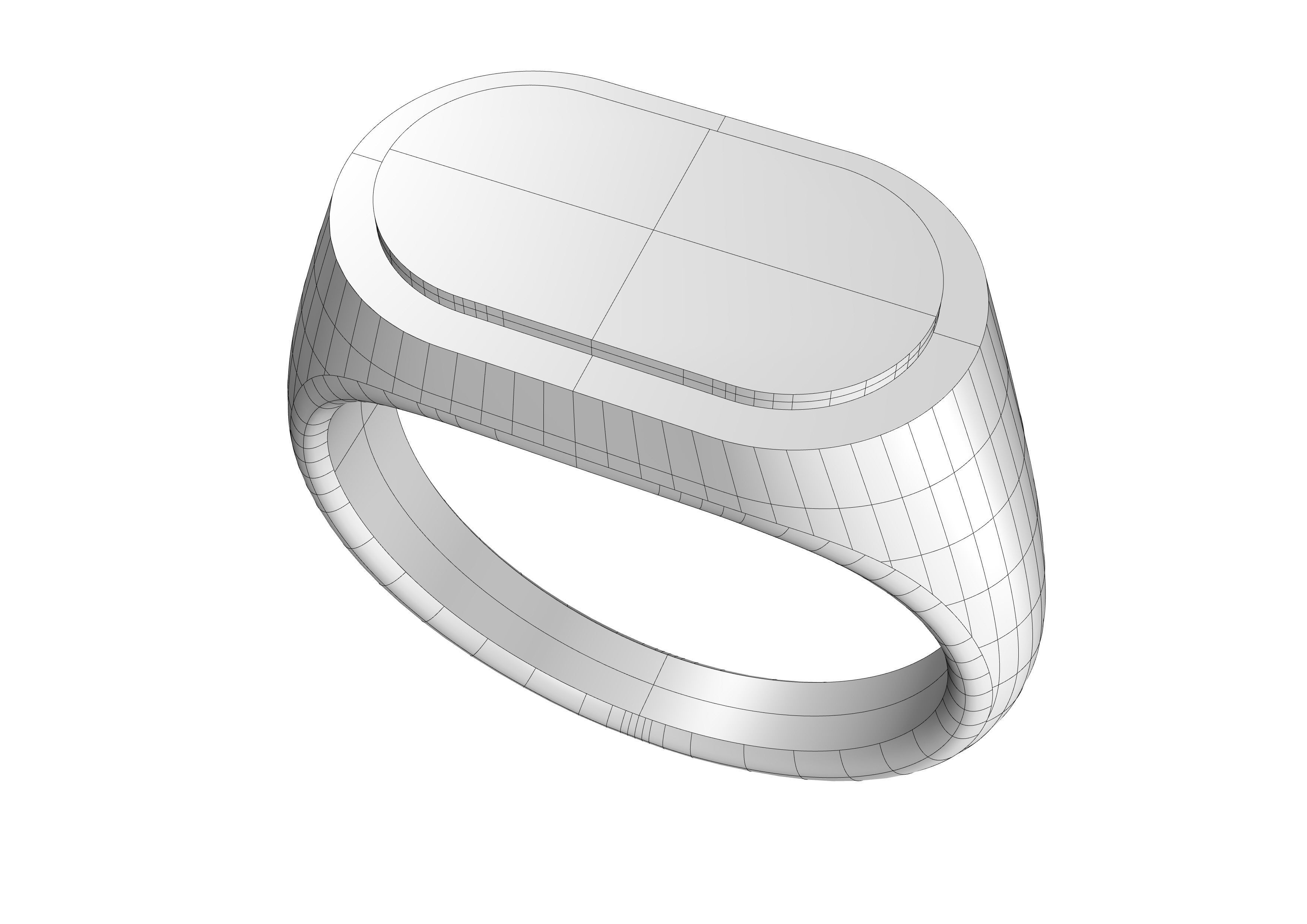 Silver Signet Ring 3D print model_4