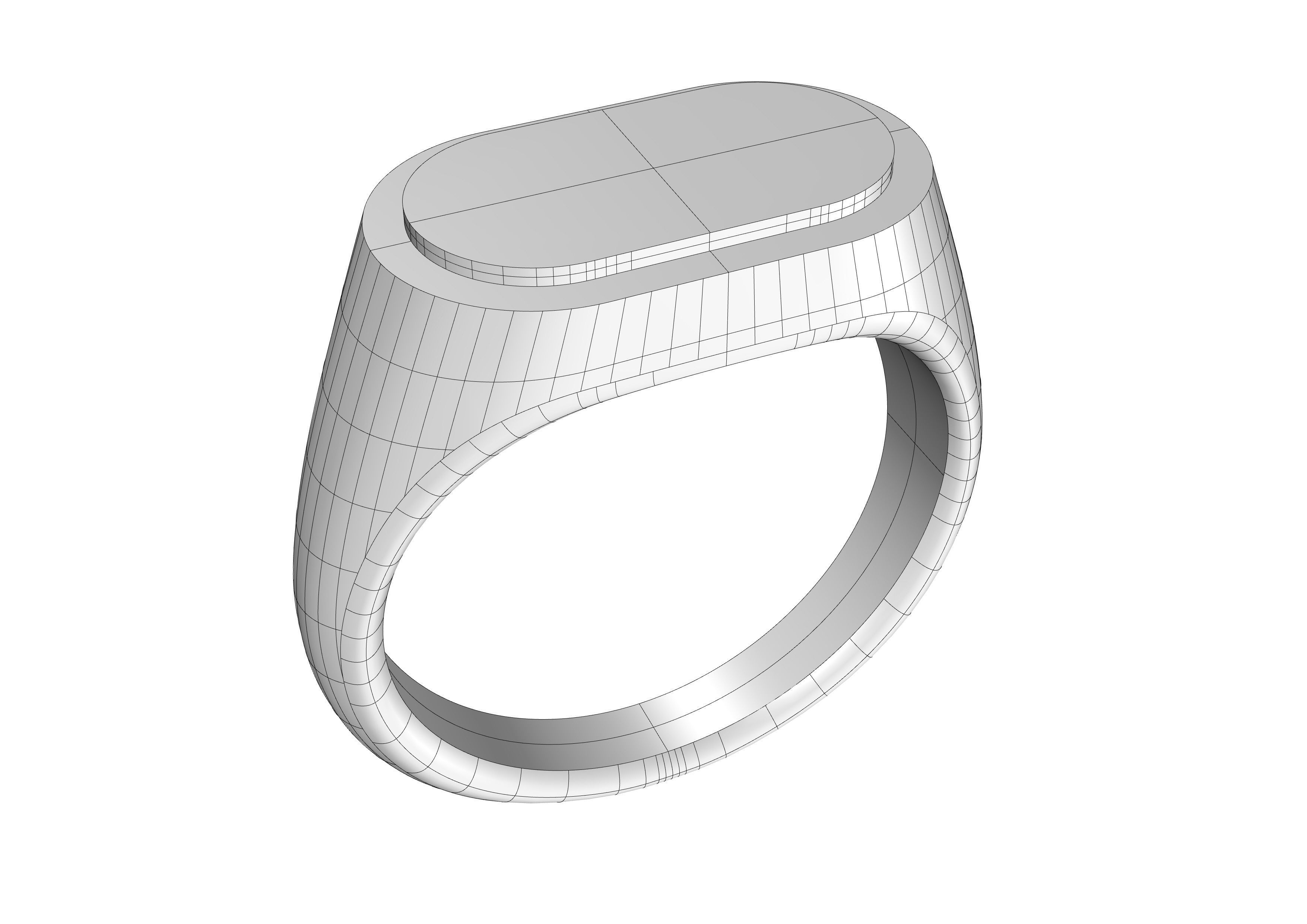 Silver Signet Ring 3D print model_1