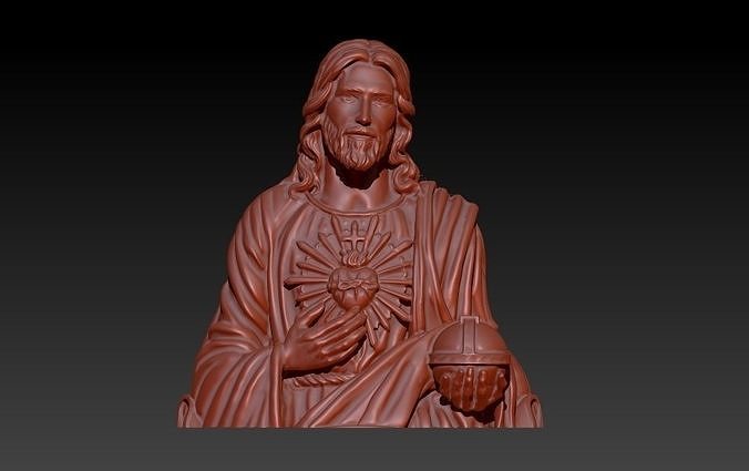Sacred Heart of Jesus Pendant Charm Necklace Jewelry 3D print model