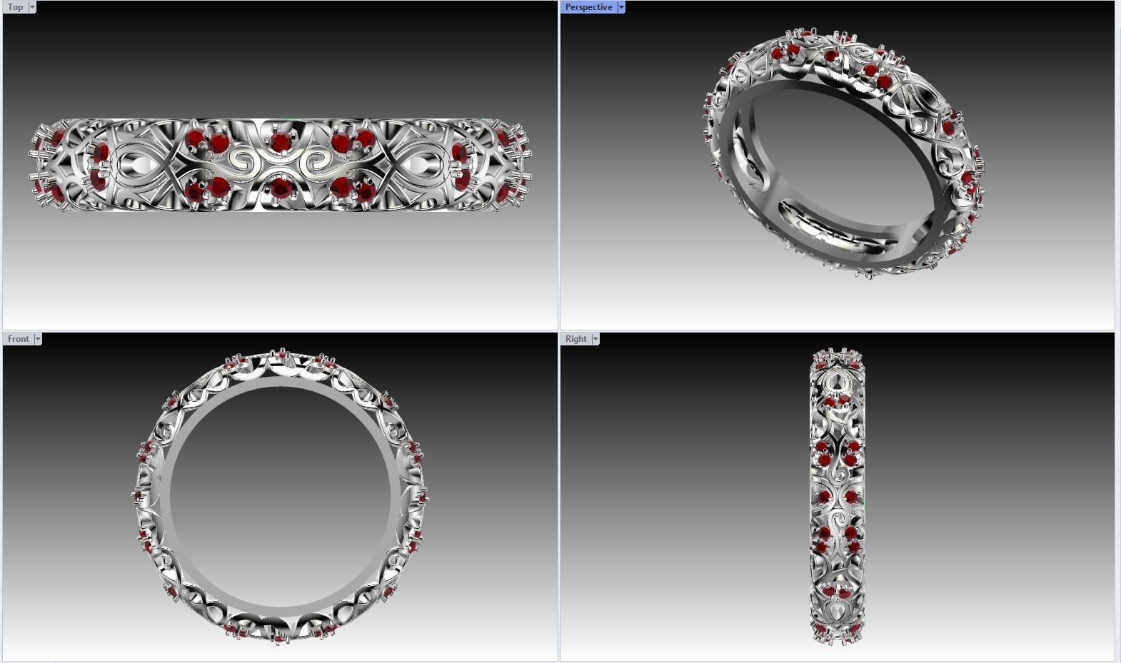 Engagment ring 3D print model_6