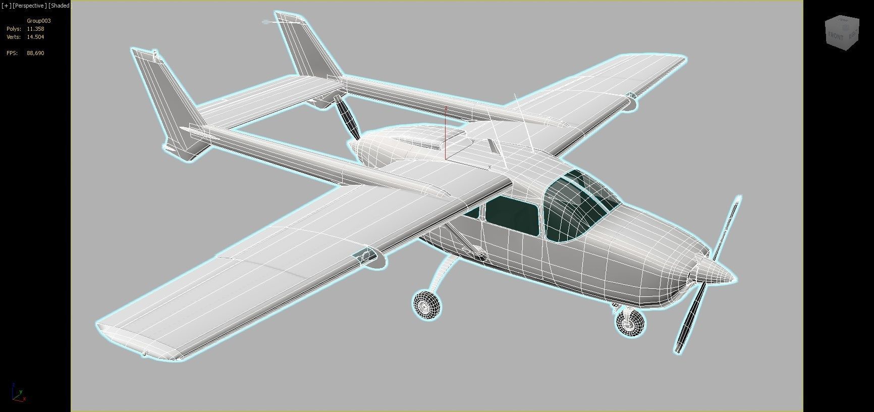 Cessna Super Skymaster C337D Static Low Poly Low-poly 3D model_12
