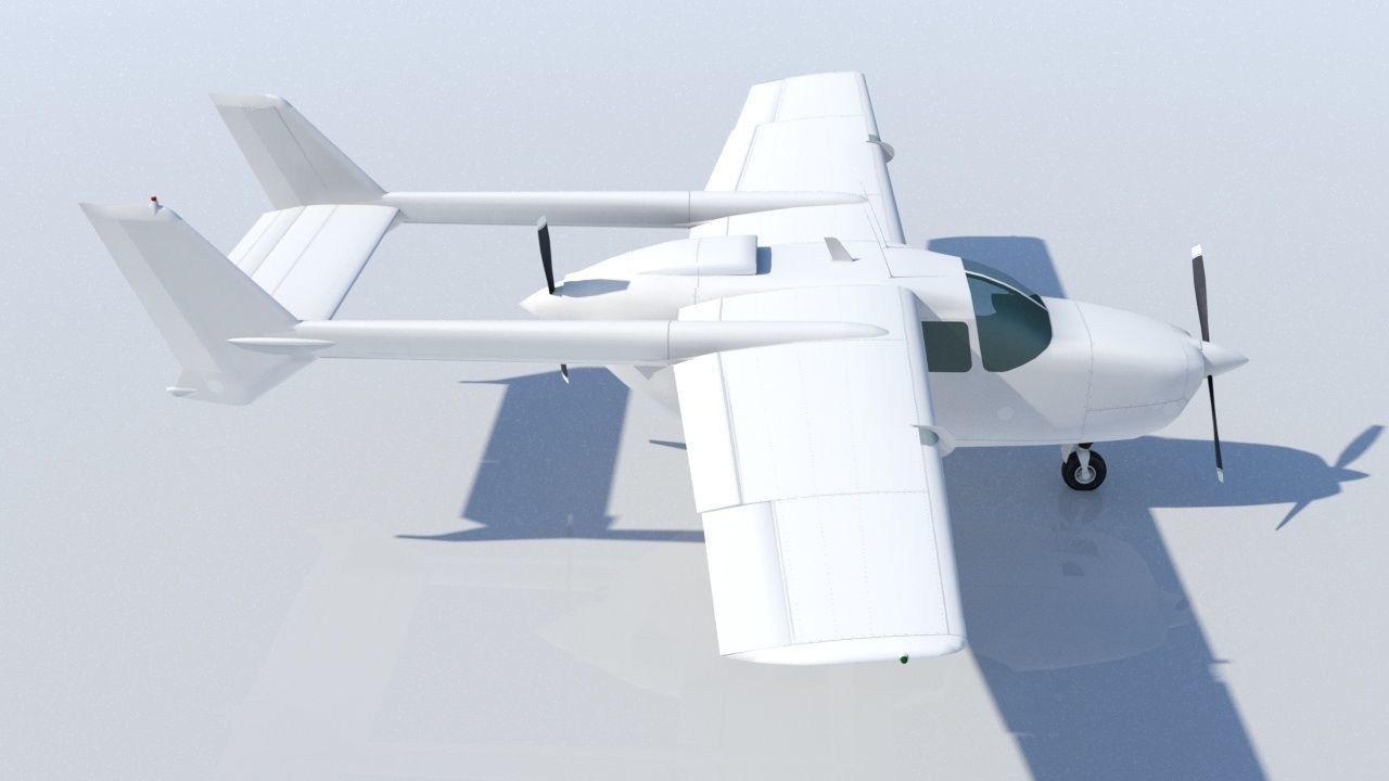 Cessna Super Skymaster C337D Static Low Poly Low-poly 3D model_6