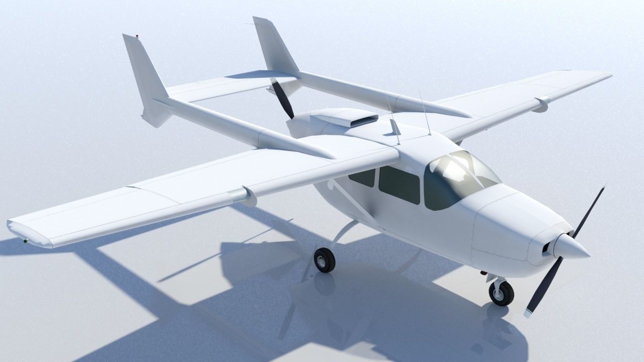 Cessna Super Skymaster C337D Static Low Poly Low-poly 3D model_5