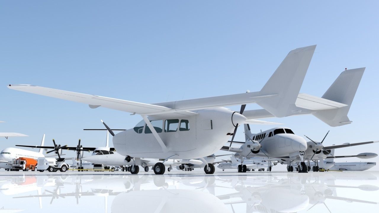 Cessna Super Skymaster C337D Static Low Poly Low-poly 3D model_10