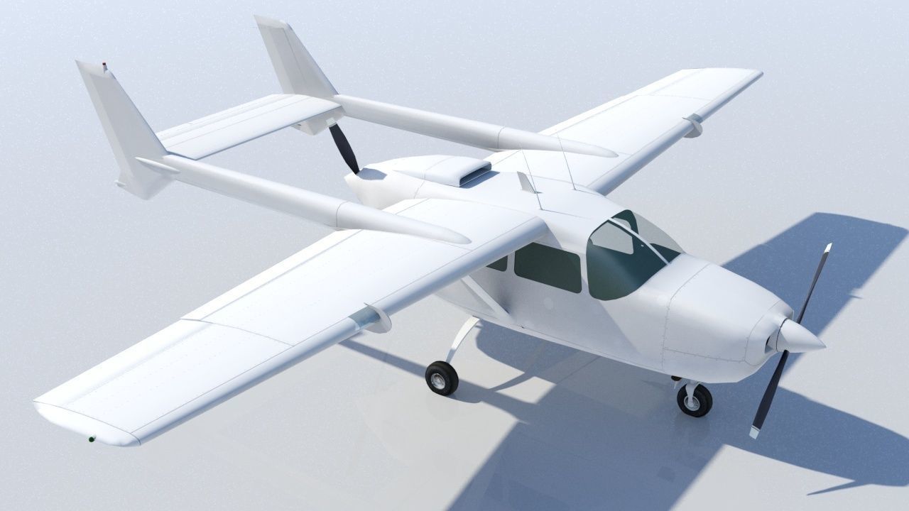 Cessna Super Skymaster C337D Static Low Poly Low-poly 3D model_7