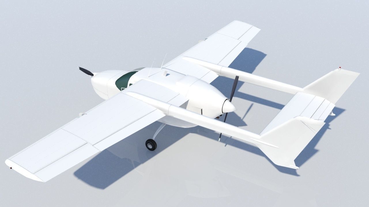 Cessna Super Skymaster C337D Static Low Poly Low-poly 3D model_2