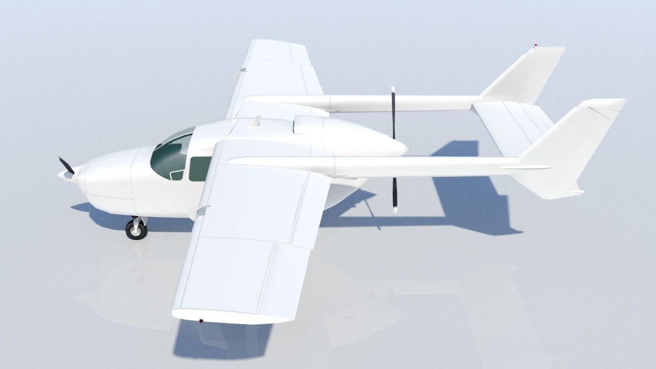 Cessna Super Skymaster C337D Static Low Poly Low-poly 3D model_1