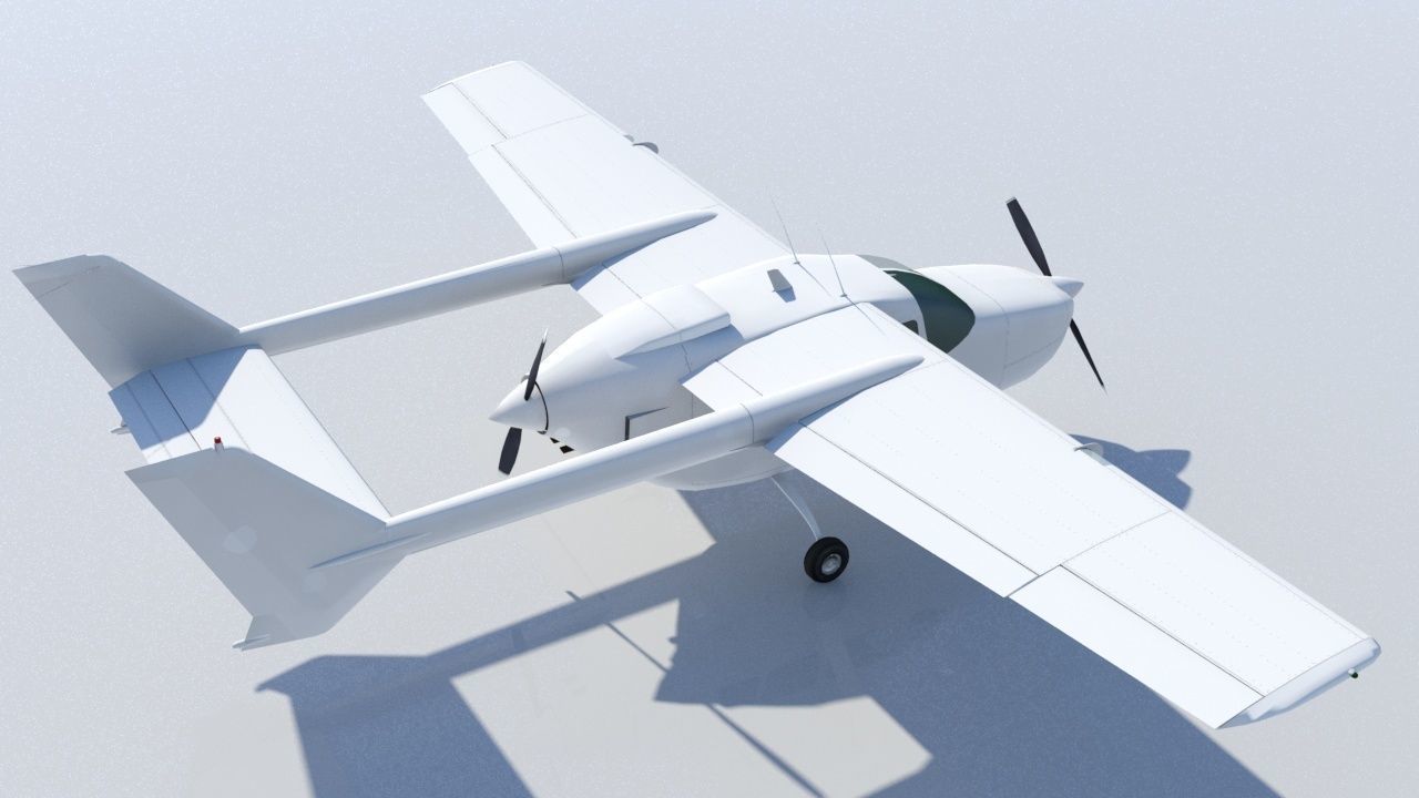 Cessna Super Skymaster C337D Static Low Poly Low-poly 3D model_4