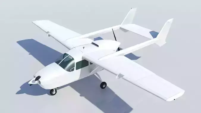 Cessna Super Skymaster C337D Static Low Poly Low-poly 3D model