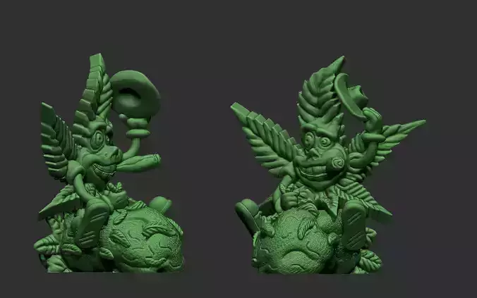 cow marijuana leaf 3D print model