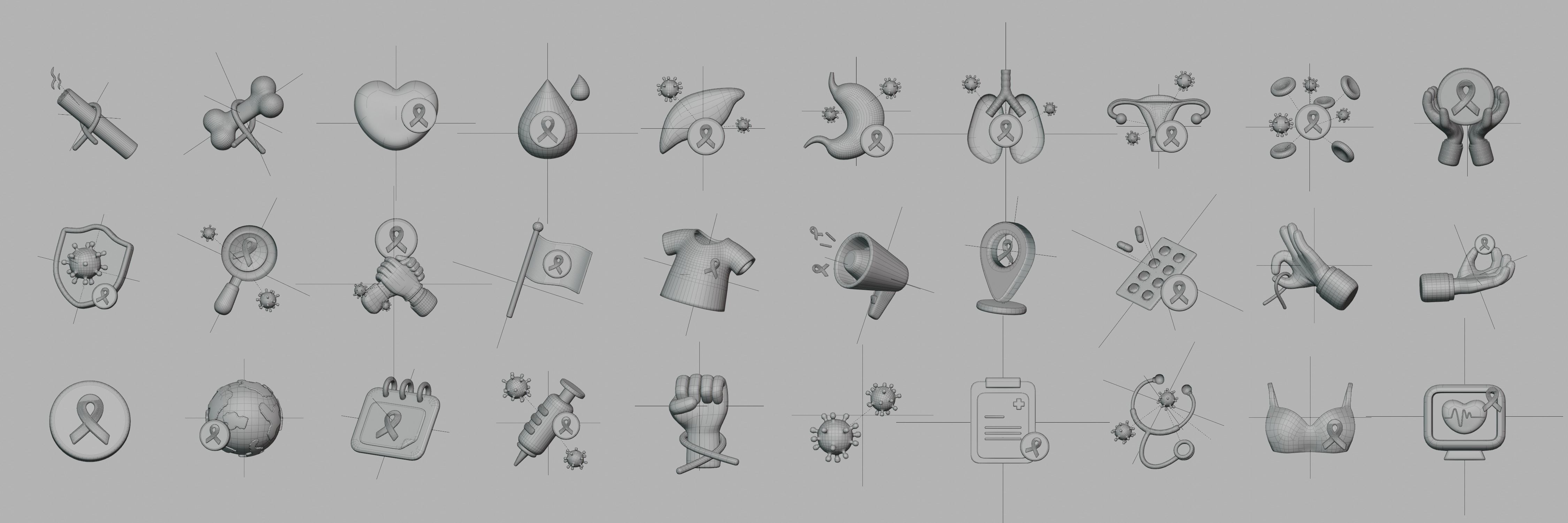 Cancer 3D Icon 3D Illustration 3D model  3D model_4