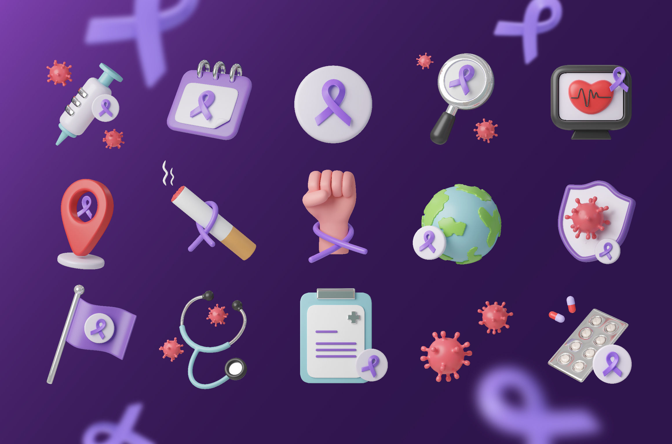 Cancer 3D Icon 3D Illustration 3D model  3D model_5