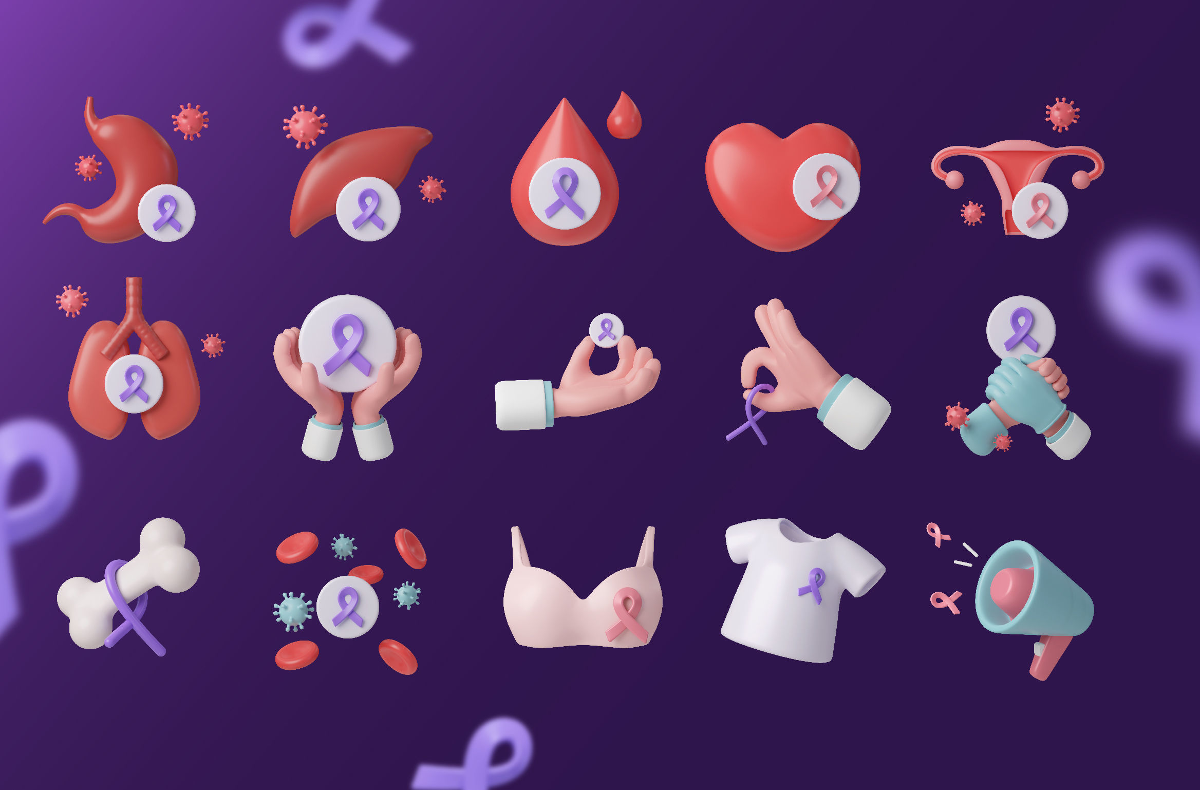 Cancer 3D Icon 3D Illustration 3D model  3D model_3